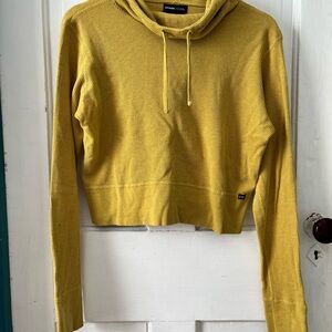Prana Mustard Touchstone Waffle Knit Hoodie